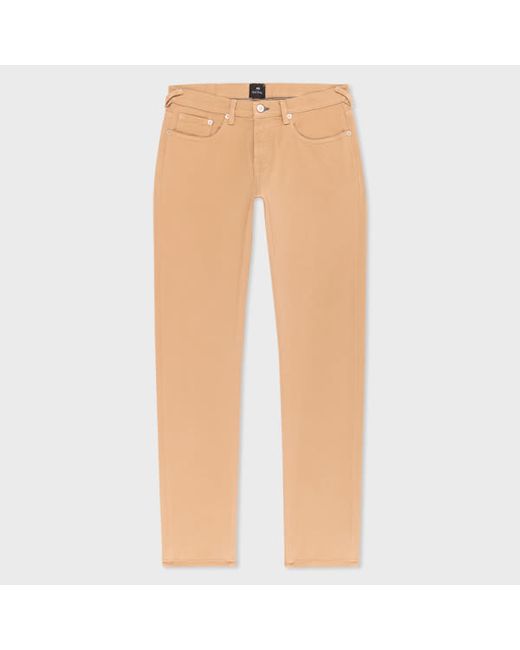PS Paul Smith Tapered-Fit Tan Garment-Dyed Organic Cotton-Stretch Jeans