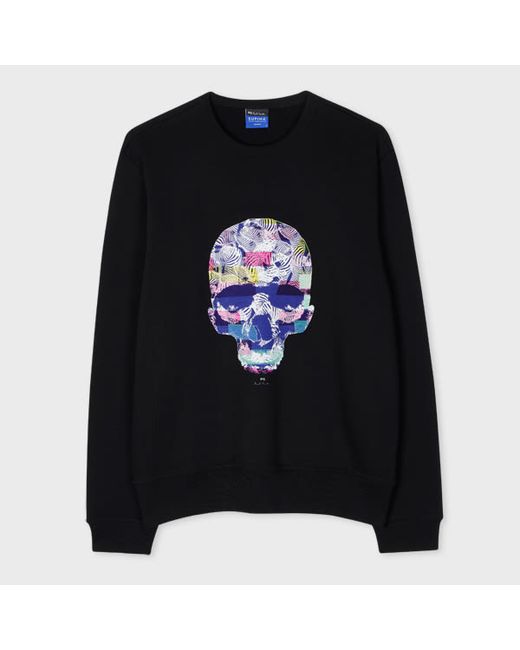 PS Paul Smith Supima Cotton Zebra Skull Print Sweatshirt