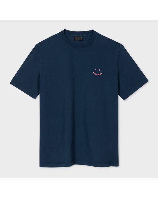 PS Paul Smith Navy Cotton Happy T-Shirt
