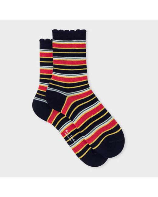 Paul Smith Navy Stripe Frill Socks