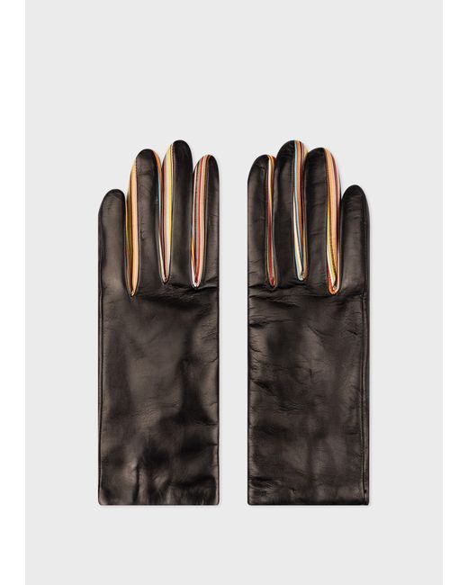 Paul Smith Leather Signature Stripe Gloves
