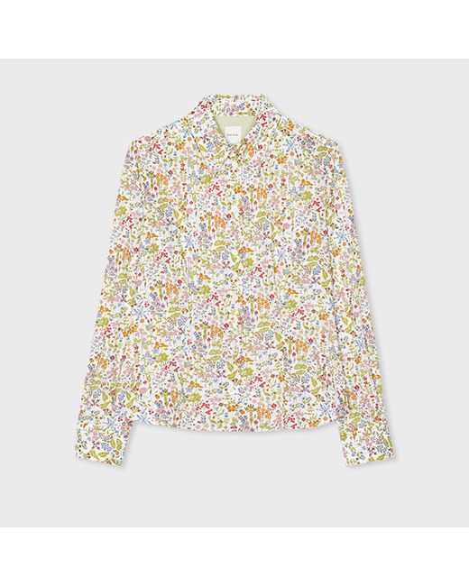 Paul Smith White Liberty Floral Fitted Shirt