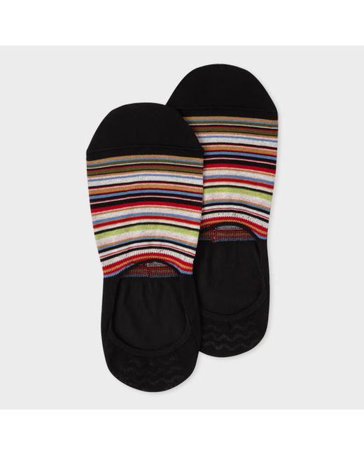 Paul Smith Black Signature Stripe Loafer Socks