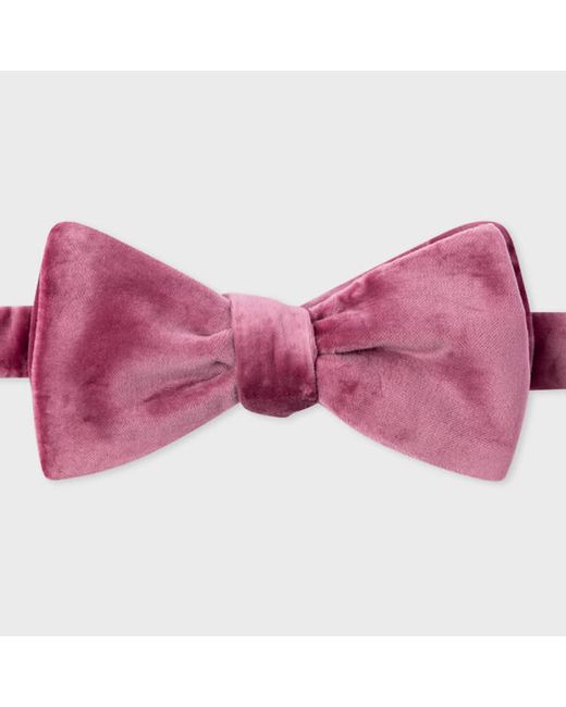 Paul Smith Fuchsia Velvet Self-Tie Bow Tie
