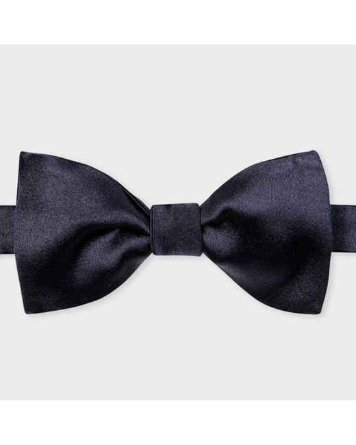 Paul Smith Navy Silk Satin Self-Tie Bow Tie