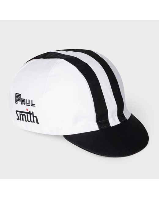 Paul Smith White and Black Stripe Cycling Cap