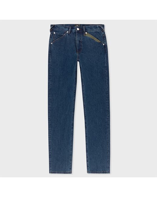 PS Paul Smith Relaxed-Fit Dark-Wash Plains Embroidered Jeans