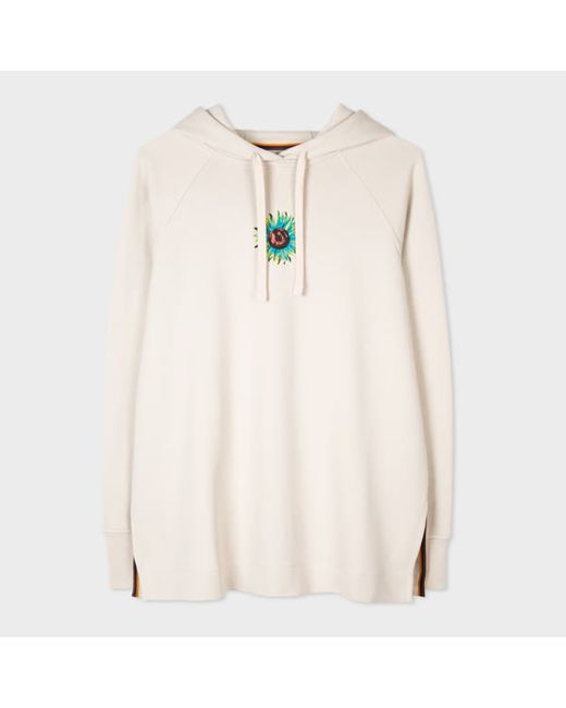 Paul Smith Off Cotton Hoodie With Sunflower