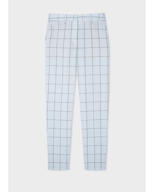 Paul Smith Classic-Fit Light Windowpane Check Wool Trousers