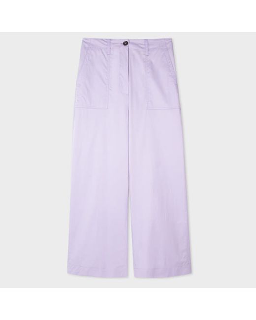 PS Paul Smith Lilac Paper Cotton Cargo Trousers