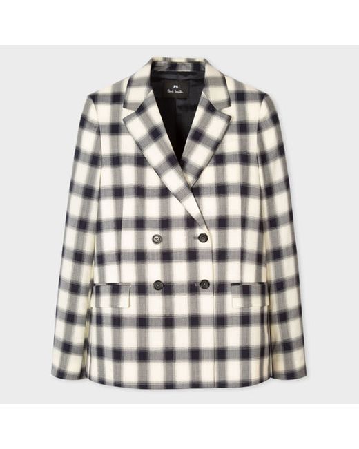 PS Paul Smith Shadow Check Double-Breasted Blazer