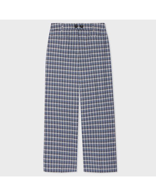 PS Paul Smith Wool Check Wide-Leg Trousers