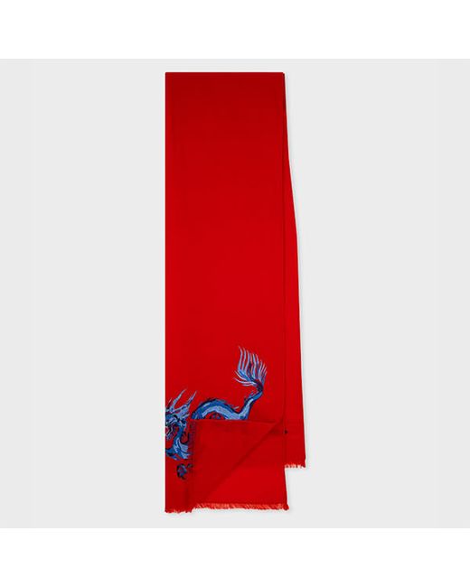 Paul Smith Wool Year Of The Dragon Scarf