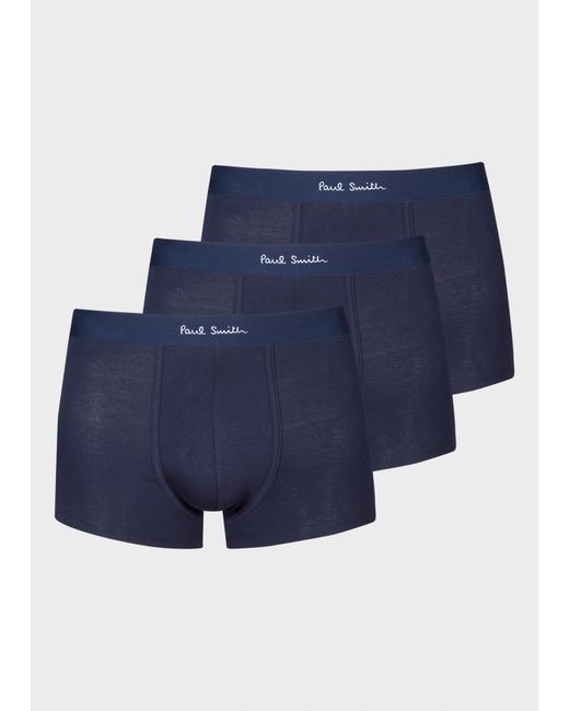 Paul Smith Navy Organic Cotton Low-Rise Boxer Briefs Three Pack