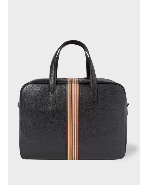 Paul Smith Leather Signature Stripe Weekend Bag