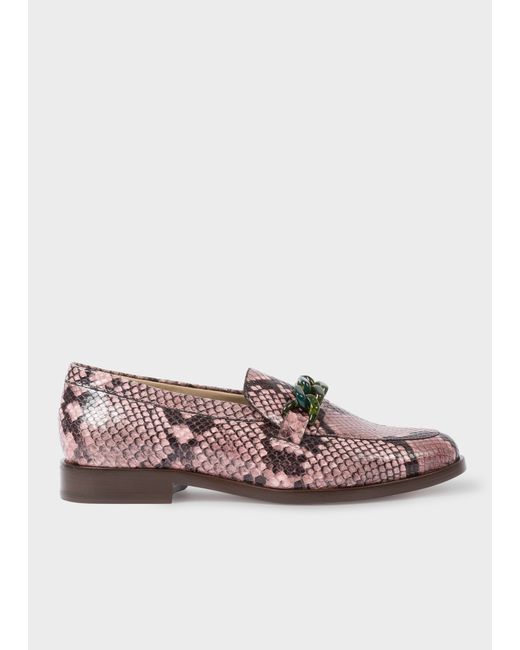 PS Paul Smith Snake-Effect Calf Leather Cora Loafers