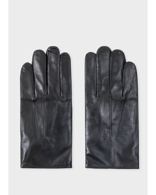 Paul Smith Navy Leather Gloves