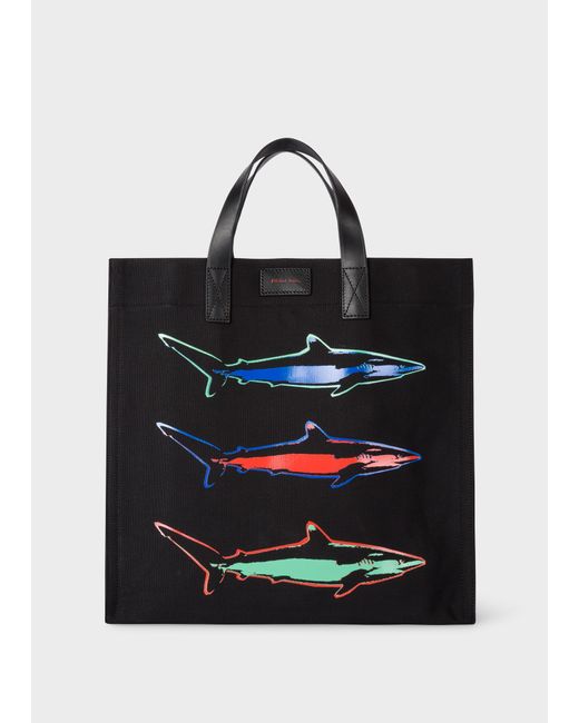 PS Paul Smith Artful Lives Shark Canvas Tote Bag