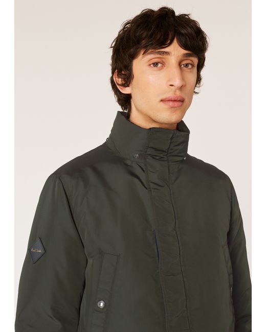 Paul Smith Green Down-Filled Parka With Gradient Artist Stripe Lining
