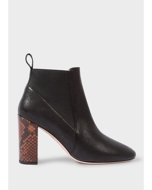 PS Paul Smith Leather And Snake-Effect Shawna Boots