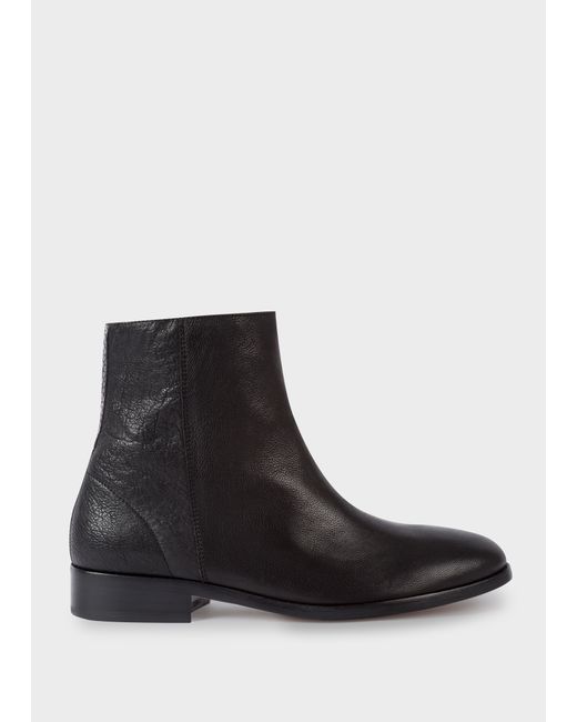 PS Paul Smith Leather Brooklyn Boots With Snake-Effect