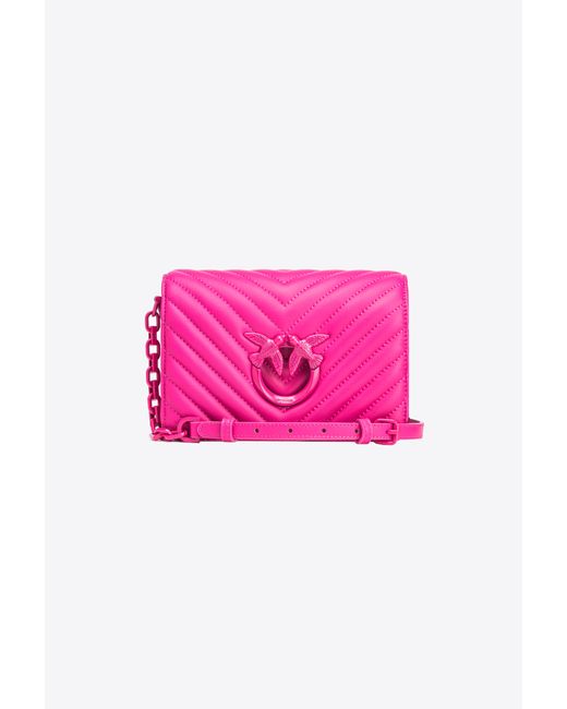 Pinko Mini Love Bag Click Chevron Block Rose block
