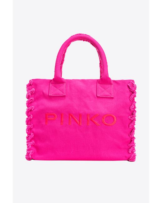 Pinko Beach Shopper recycled canvas Rose or antique