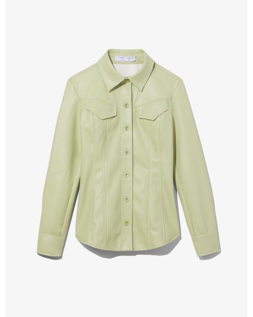 Proenza Schouler White Label Faux Leather Tapered Shirt