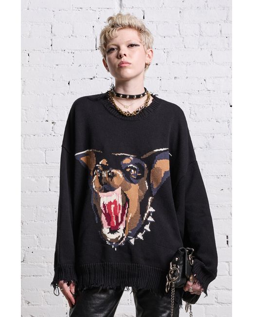 R13 Angry Chihuahua Oversized Sweater