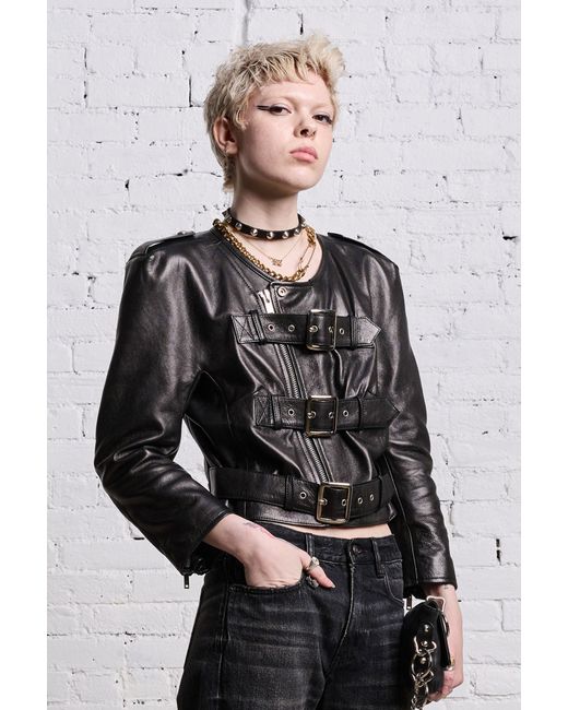 R13 Belted Motorcycle Jacket