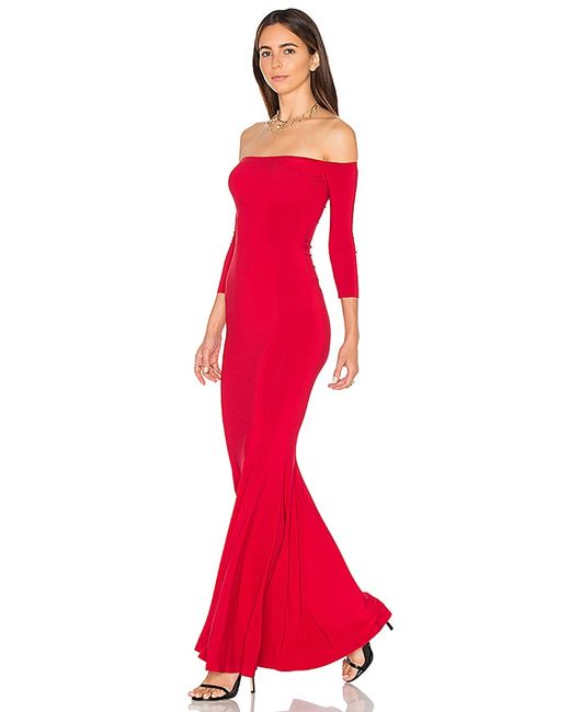 Norma Kamali Off The Shoulder Fishtail Gown also