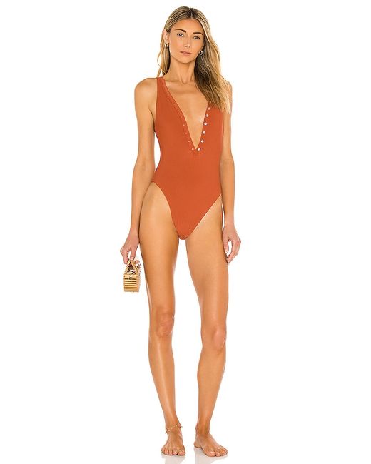 Jonathan Simkhai Amber One Piece in Cognac. also XS