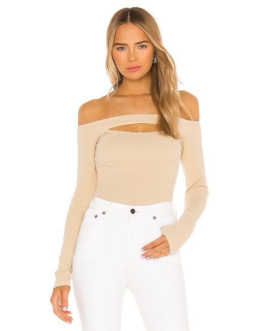 Lovers + Friends Cut Out Off Shoulder Top Cream. also