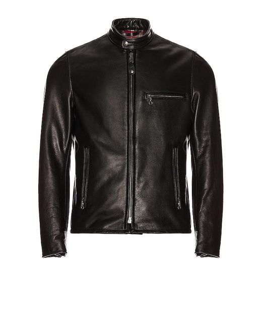 Schott Waxed Pebbled Cowhide Cafe Leather Jacket
