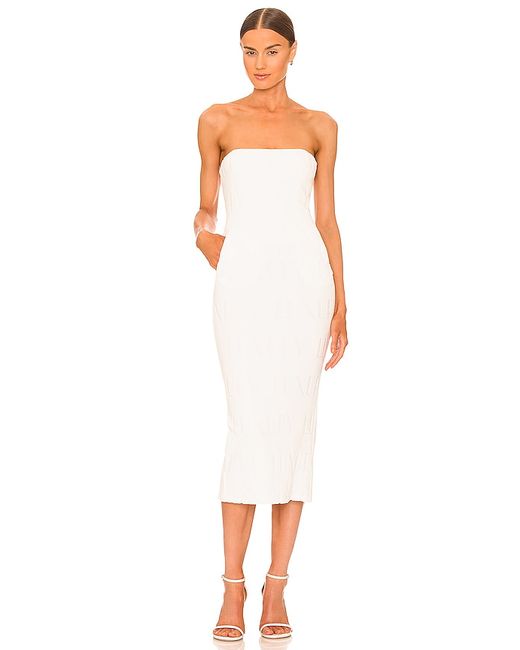 Laquan Smith Strapless Midi Dress with Pockets also