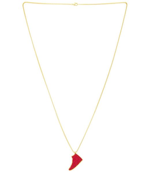 The Dan Life Iced Jordan Chicago Red Necklace in .