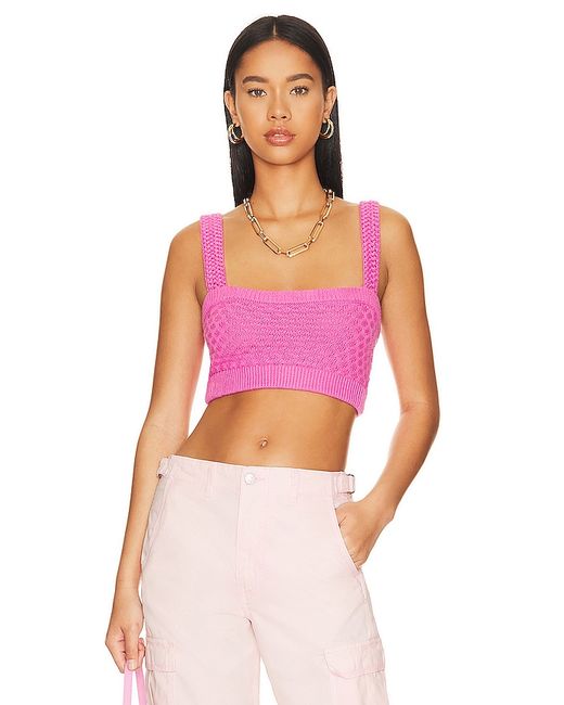 Majorelle Tamal Textured Knit Cropped Top in XXS S M L XL.