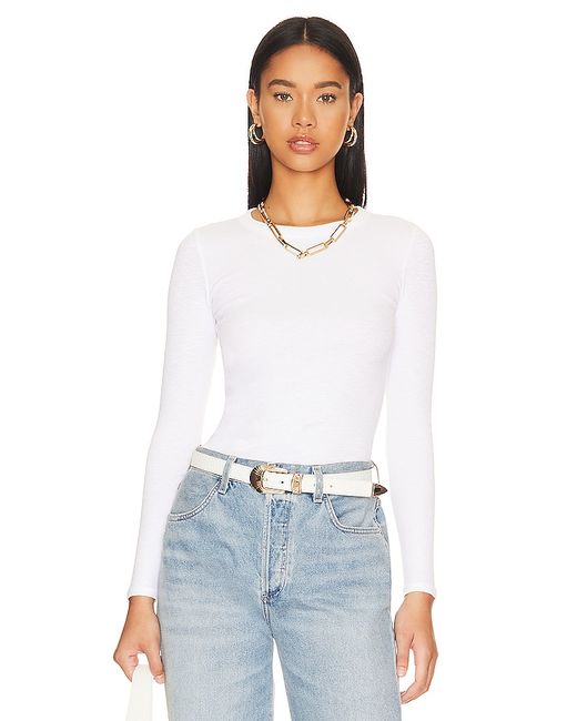 Enza Costa Textured Knit Crew Top in S M L XL.