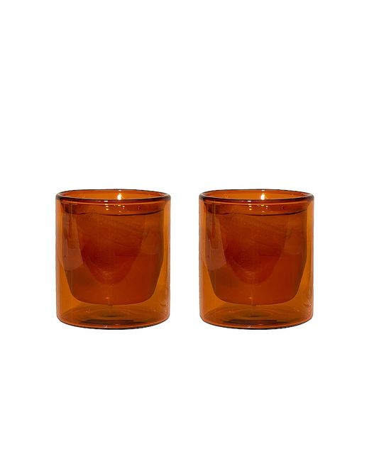 Yield Double-wall Glass 6oz Set In Amber in .