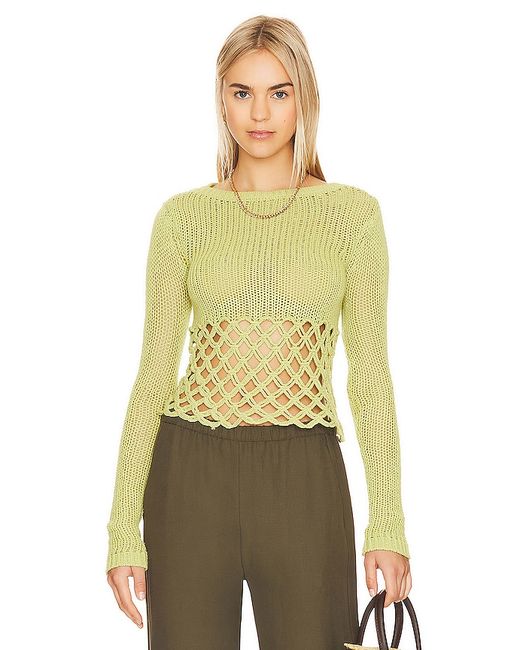 Lovers + Friends Clara Cropped Fishnet Pullover in M S XS.