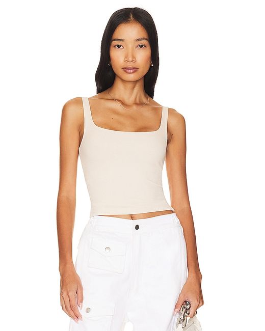 Lna Scoop Ribbed Tank Ivory. also