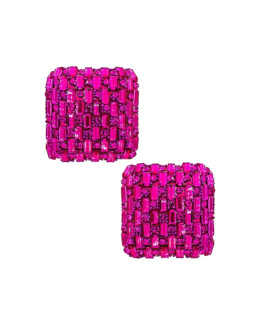 8 Other Reasons Square Stud Earring Fuchsia.