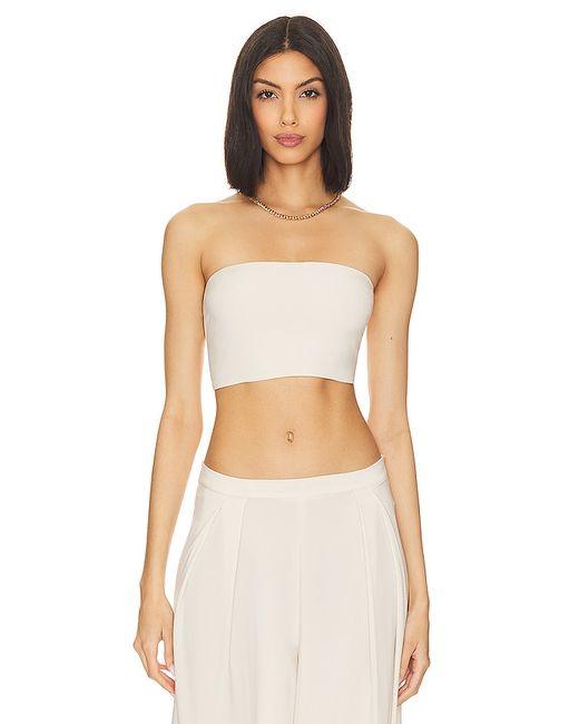 Norma Kamali Strapless Cropped Top Cream. also