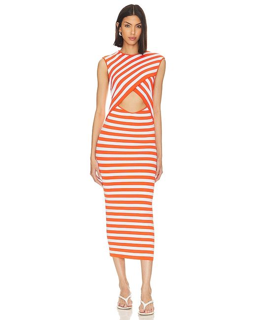 L'Academie Tina Striped Midi Dress in XS S M L XL.