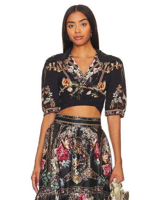Camilla Tie Front Cropped Top in .