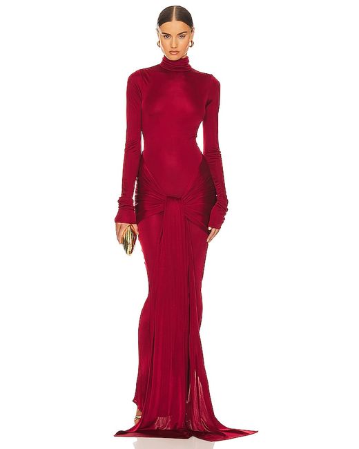 Helsa Slinky Jersey Sarong Maxi Dress in M S XXS.