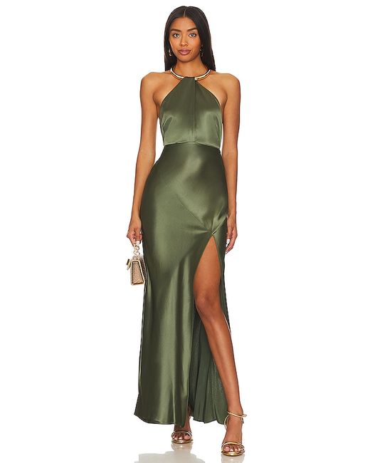 Nicholas Edyth Keyhole Necklace Gown Olive. also
