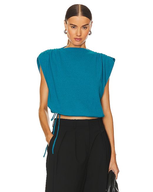 The Sei Gathered Shoulder Sweater Teal. also L