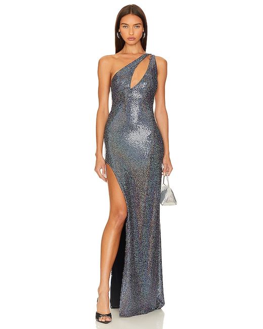 The Sei One Shoulder Slit Gown Navy. also