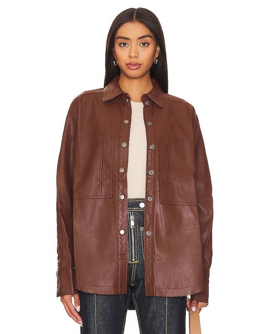Free People Easy Rider Faux Leather Shacket in .